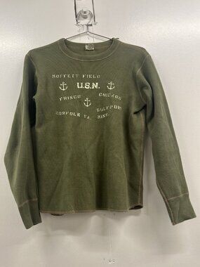 Buzz Rickson’s US Navy Thermal Shirt Longlseeve Khaki Green Men's Size Medium M